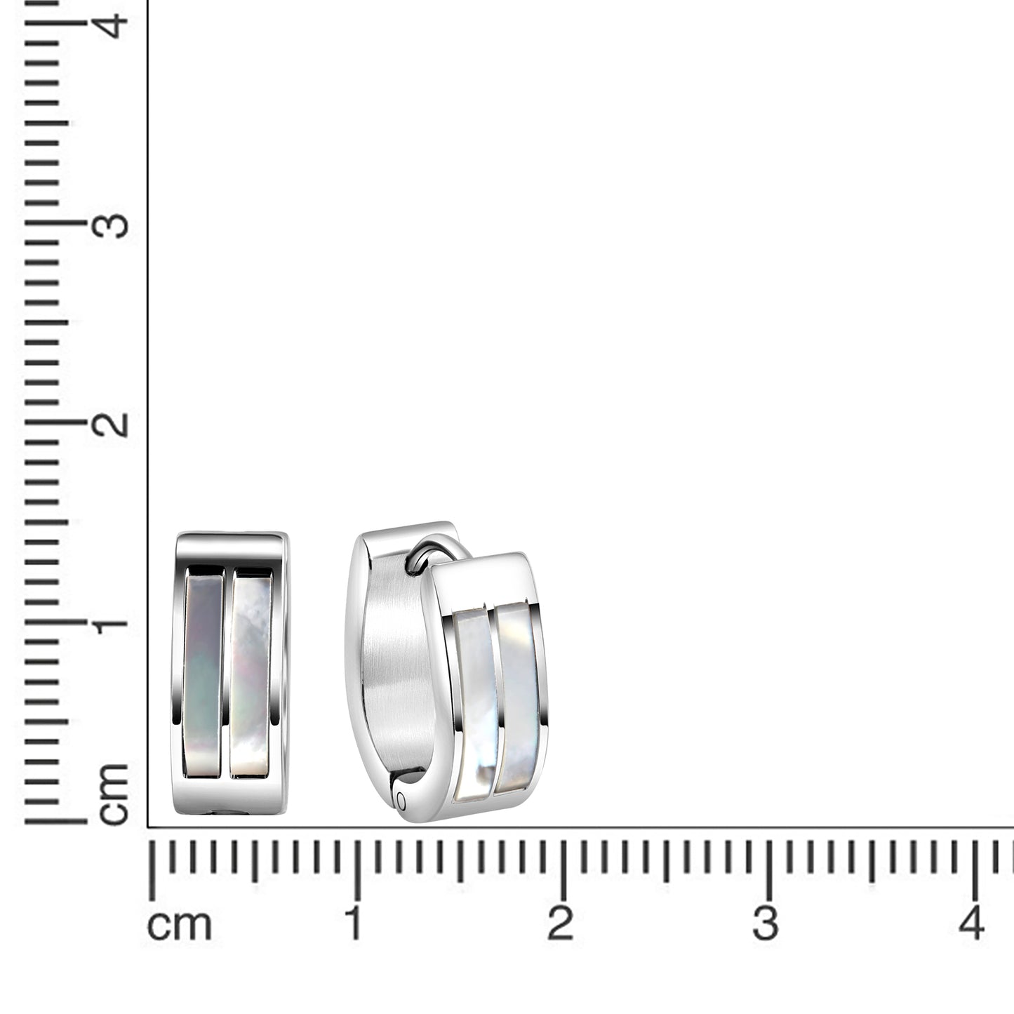 Klappcreolen Edelstahl 1,5cm Perlmutt