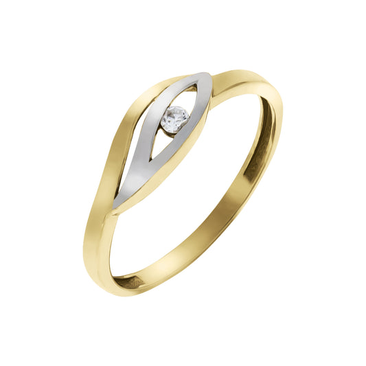 Ring 375/- Gold rhodiniert (teil) Zirkonia