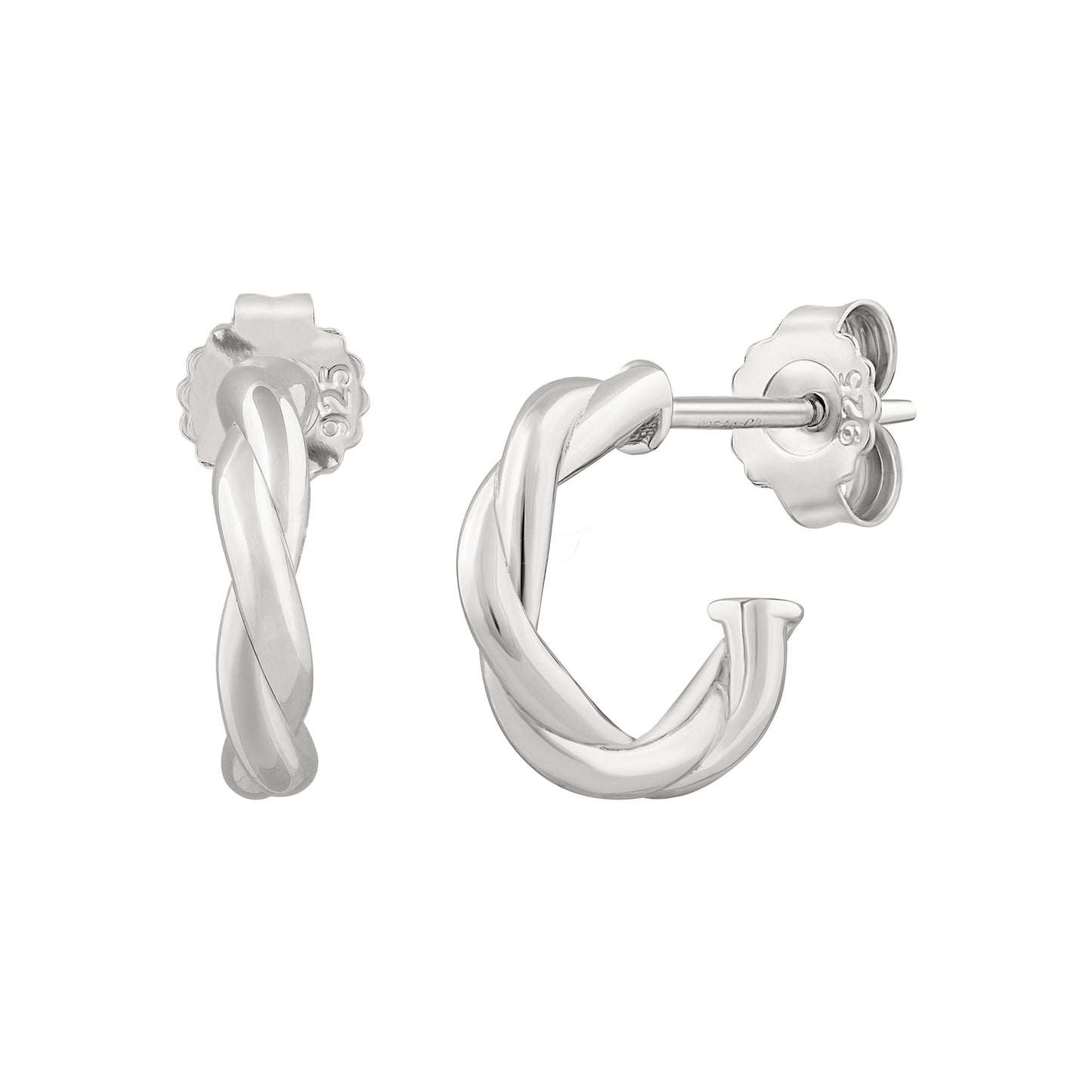 cai Creolen 925/- Sterling Silber rhodiniert 1,2cm ohne Stein