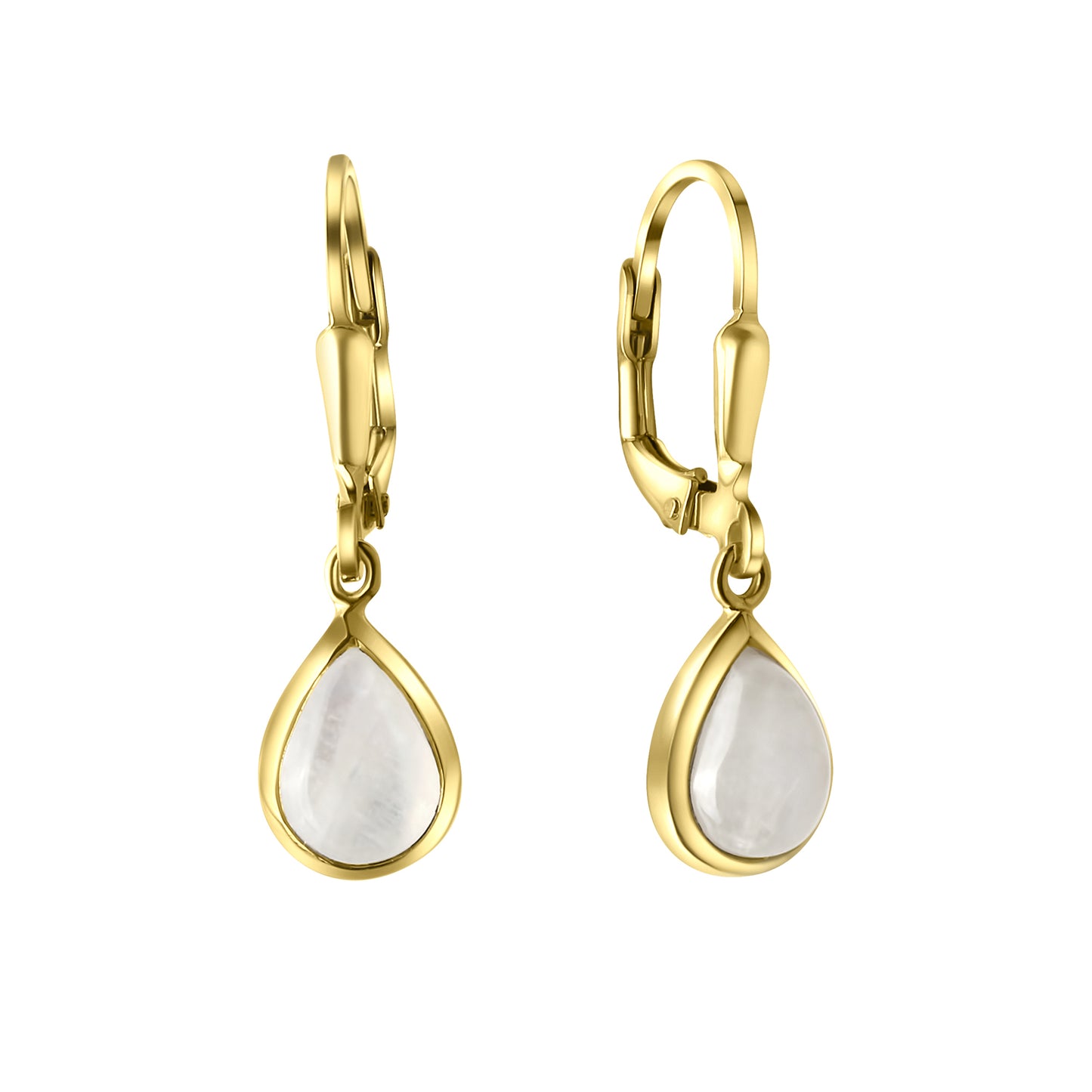 Ohrhänger 375/- Gold 2,7cm Mondstein