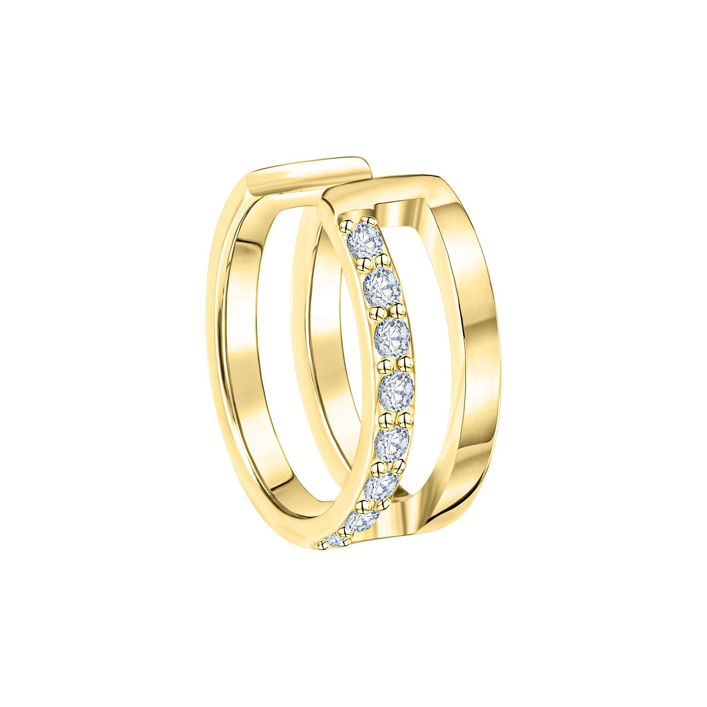 Ohrklemme 925/- Sterling Silber vergoldet 1,0cm Zirkonia