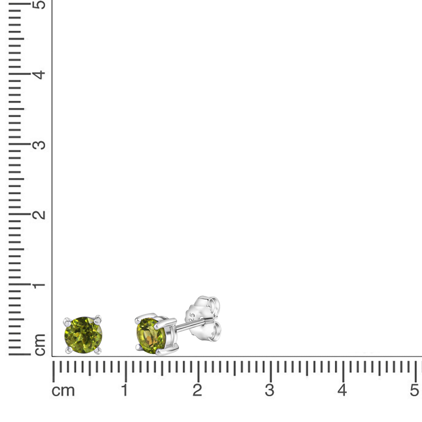 Ohrstecker 925/- Sterling Silber rhodiniert 0,5cm Peridot