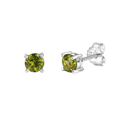 Ohrstecker 925/- Sterling Silber rhodiniert 0,5cm Peridot