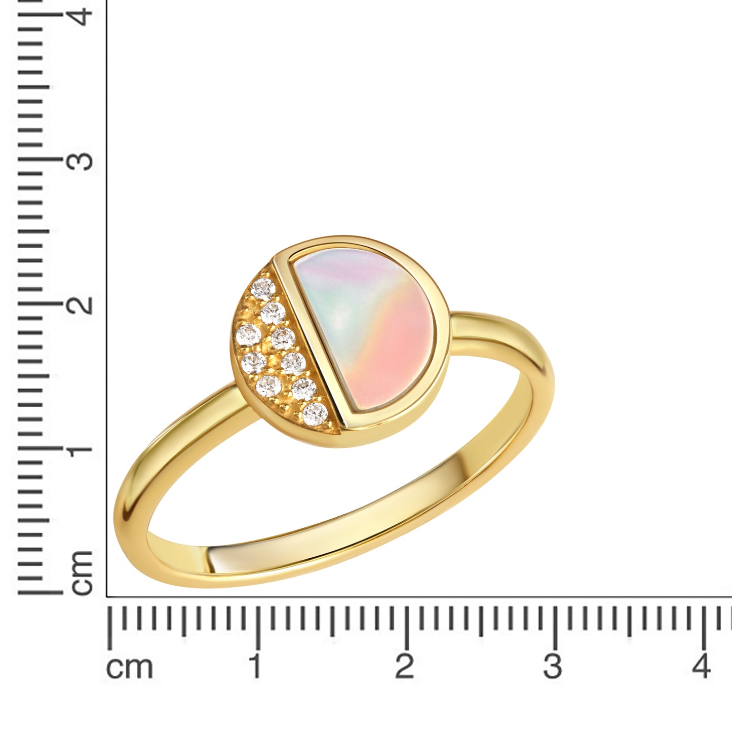 Ring 925/- Sterling Silber vergoldet Zirkonia