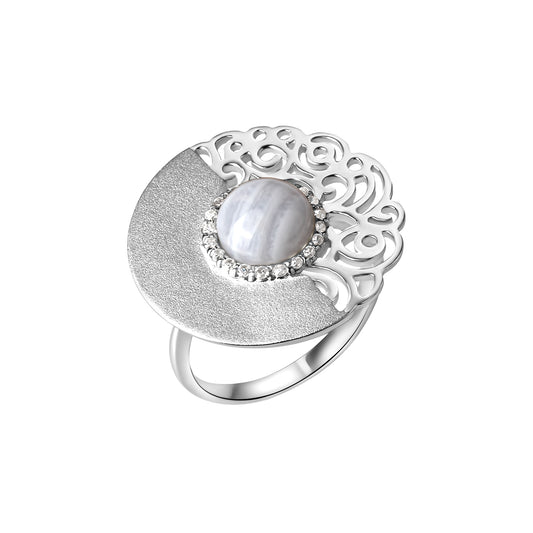 Ring 925/- Sterling Silber rhodiniert Achat