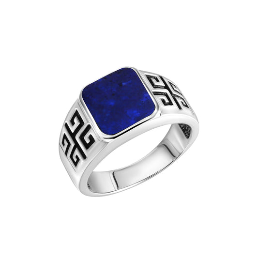 Ring 925/- Sterling Silber rhodiniert Lapislazuli