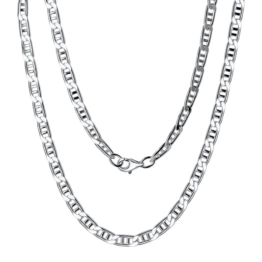 Collier Stegpanzerkette 925/- Sterling Silber versilbert 50cm