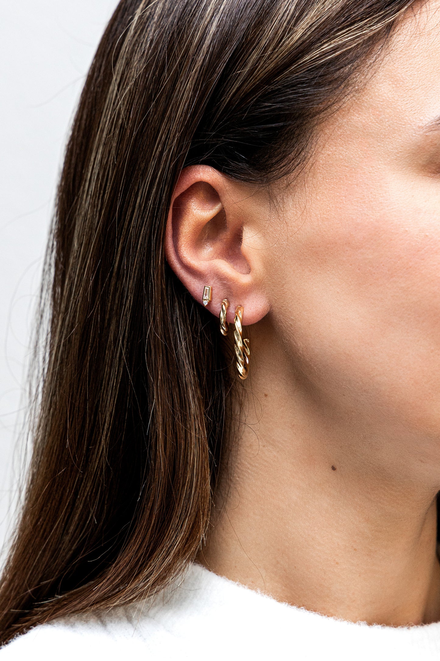 cai Creole 925/- Sterling Silber vergoldet 1,2cm ohne Stein