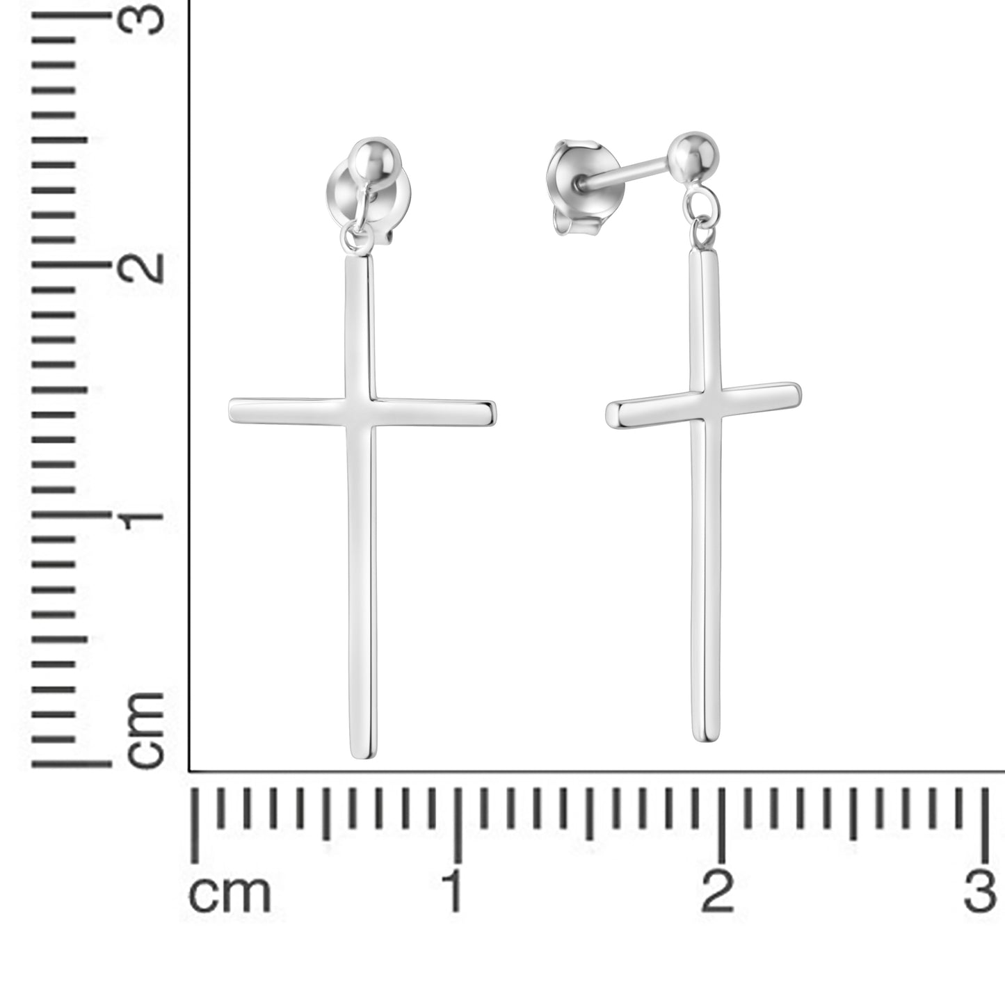 Ohrringe 925/- Sterling Silber rhodiniert 3,5cm ohne