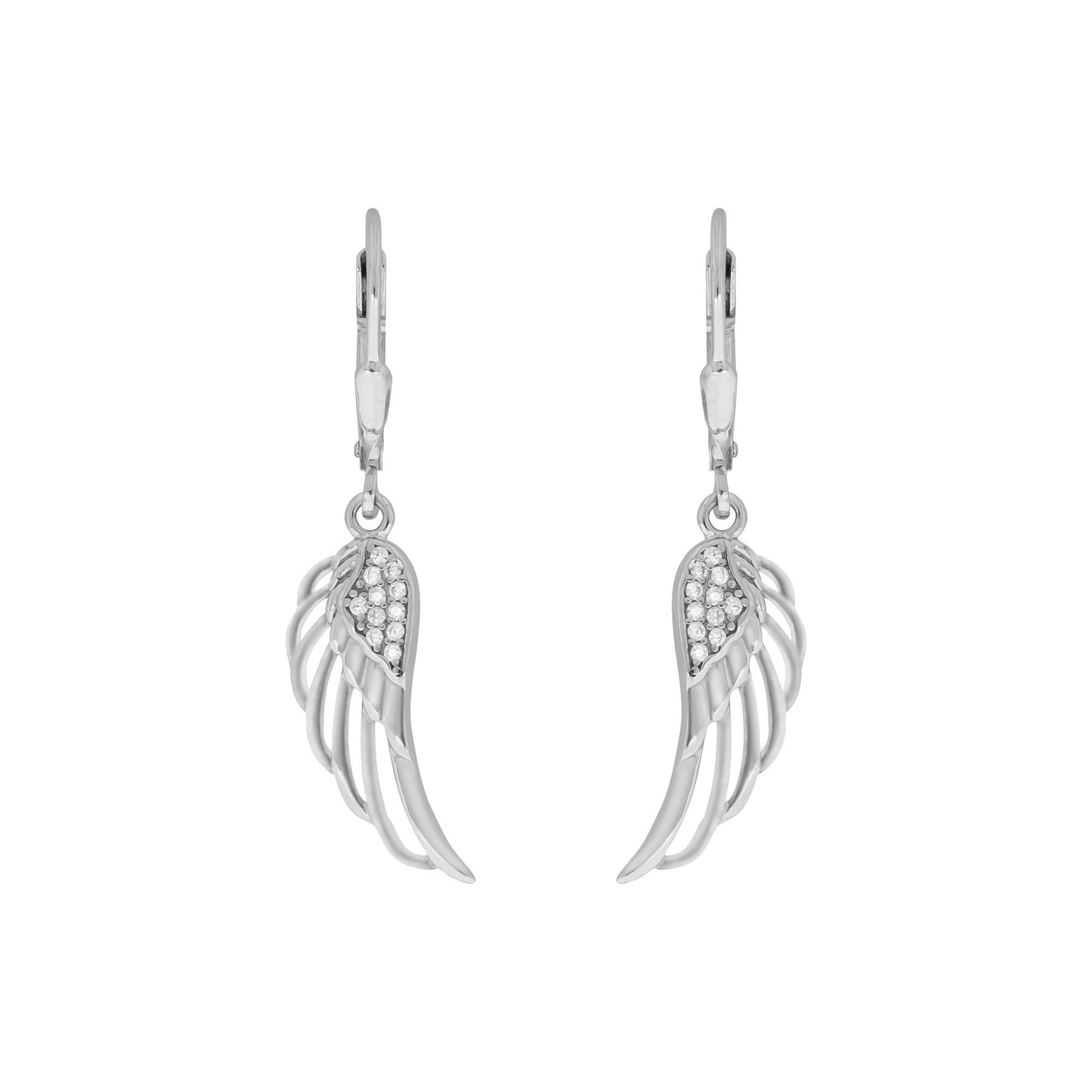 Ohrhänger 925/- Sterling Silber rhodiniert 3,6cm Zirkonia