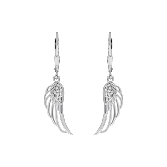 Ohrhänger 925/- Sterling Silber rhodiniert 3,6cm Zirkonia