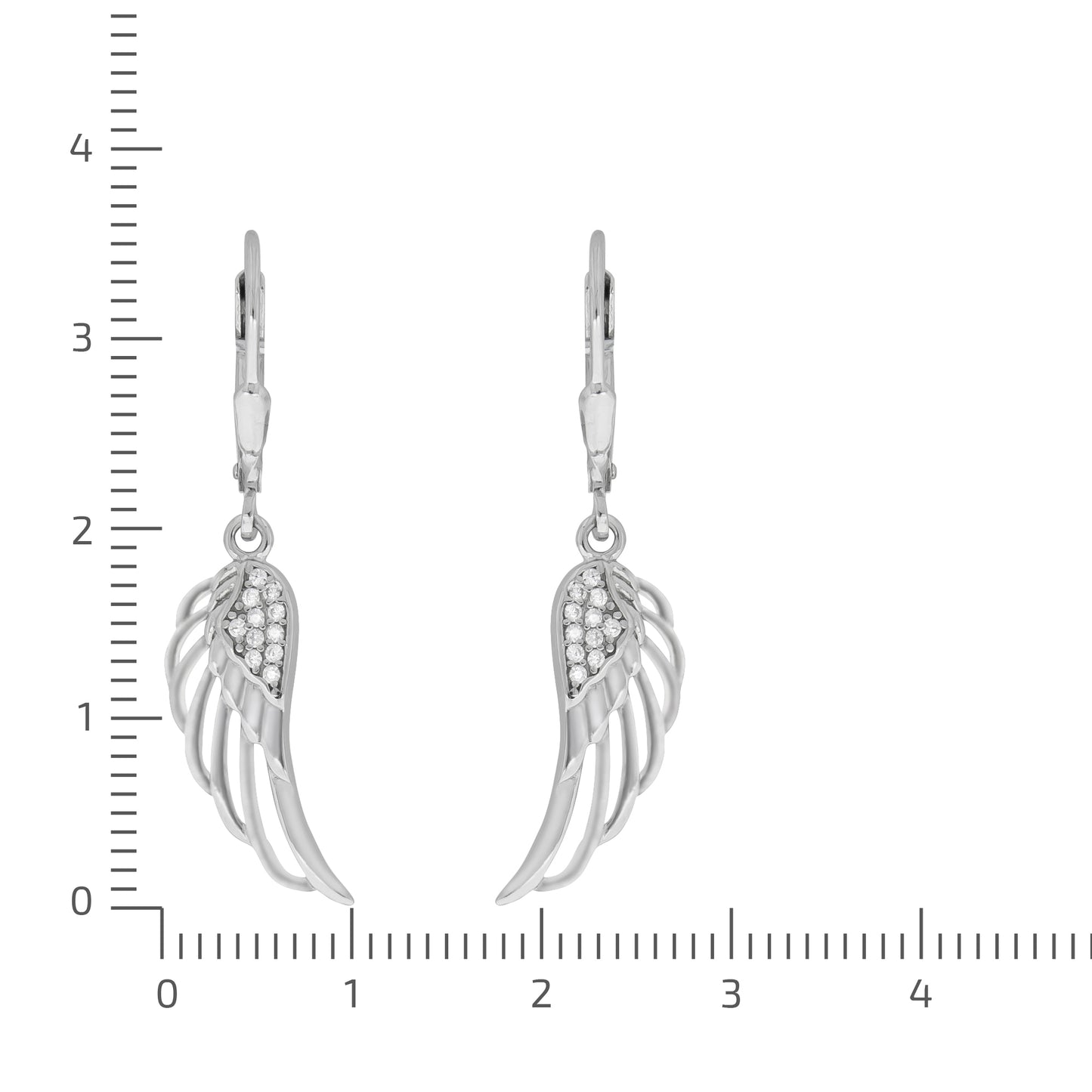 Ohrhänger 925/- Sterling Silber rhodiniert 3,6cm Zirkonia