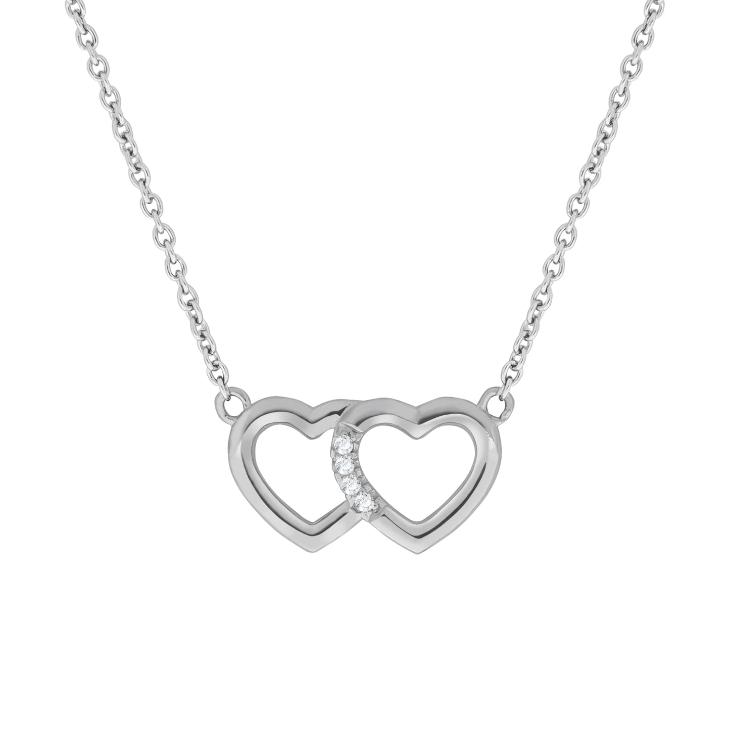 Collier Ankerkette 925/- Sterling Silber rhodiniert 45,0cm Zirkonia