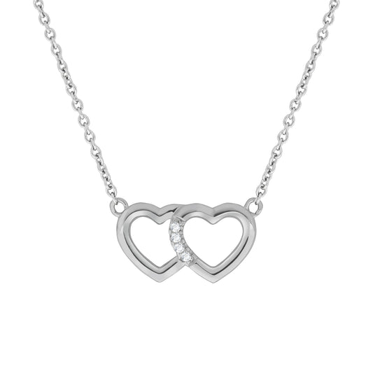 Collier Ankerkette 925/- Sterling Silber rhodiniert 45,0cm Zirkonia