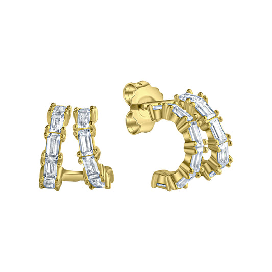 Ohrstecker 925/- Sterling Silber vergoldet 1,1cm Zirkonia