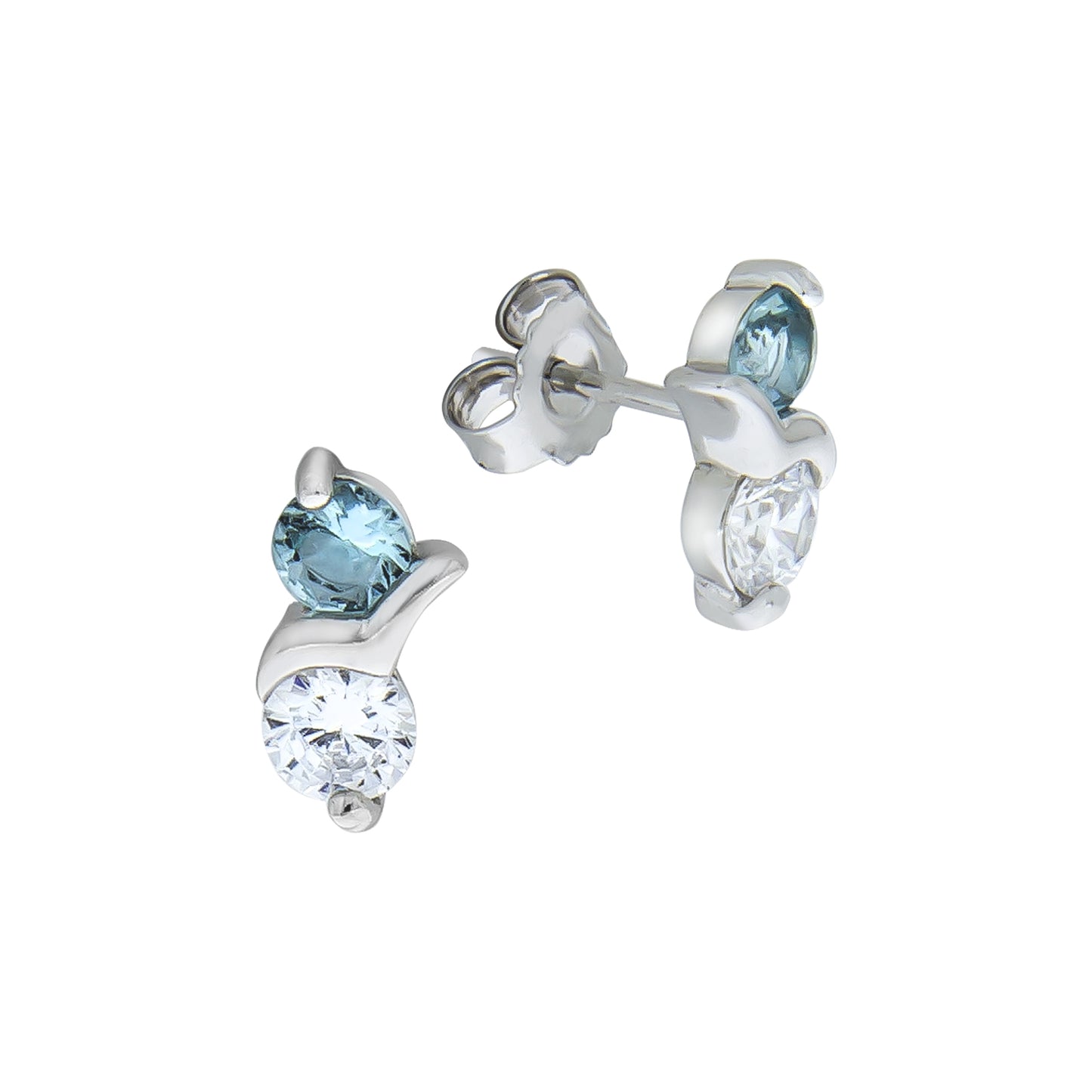 Ohrstecker 925/- Sterling Silber rhodiniert 1,1cm Zirkonia