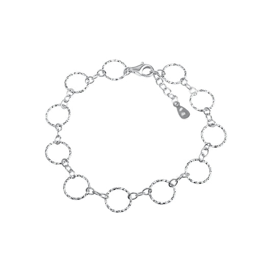 Armband Fantasiekette 925/- Sterling Silber rhodiniert 18,5cm