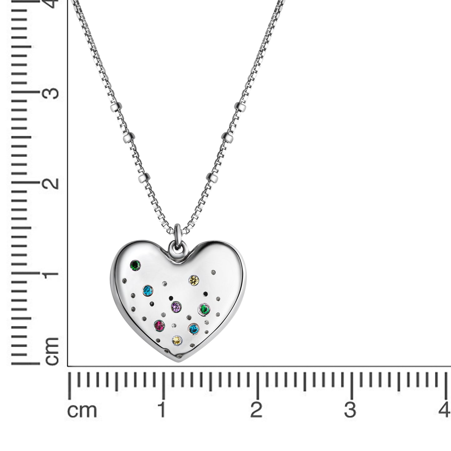 Anhänger mit Kette Venezianerkette 925/- Sterling Silber rhodiniert 45,0cm Zirkonia