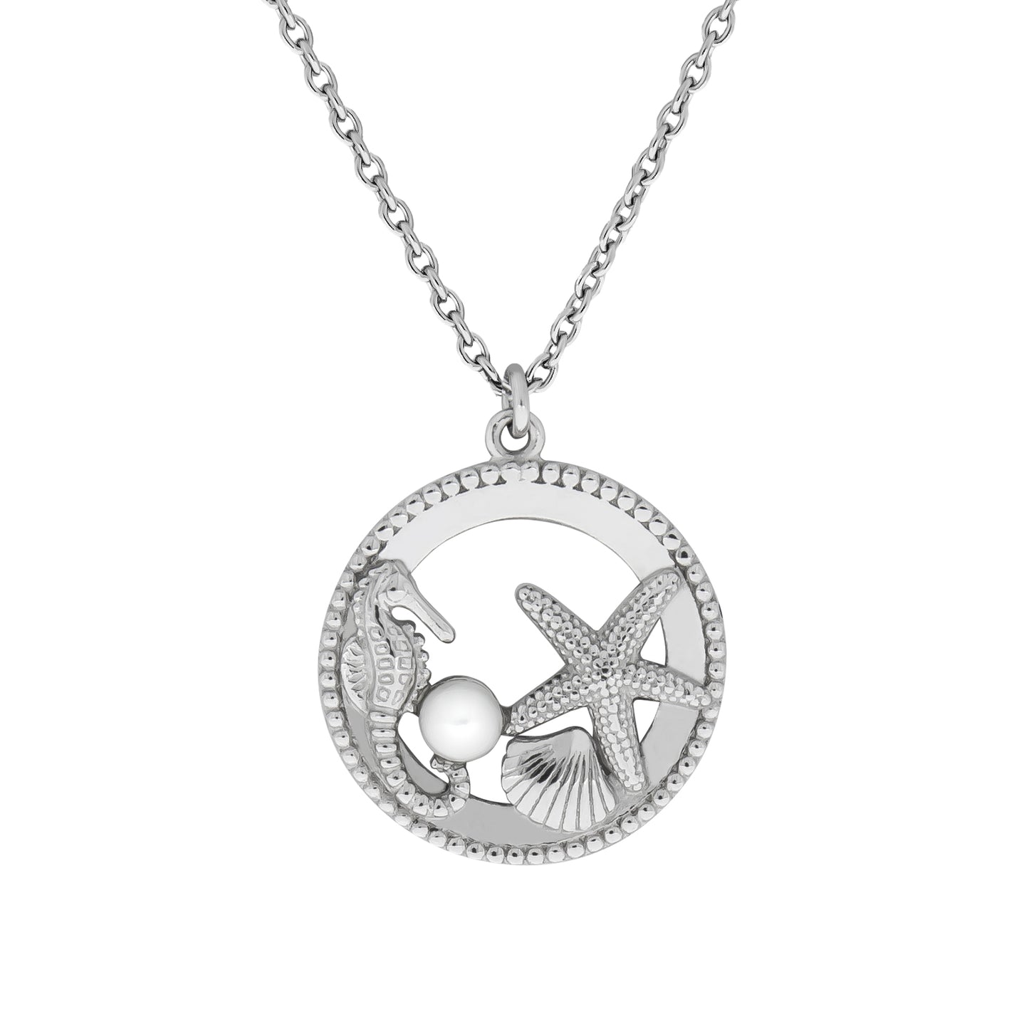 Anhänger mit Kette Ankerkette 925/- Sterling Silber rhodiniert 45,0cm