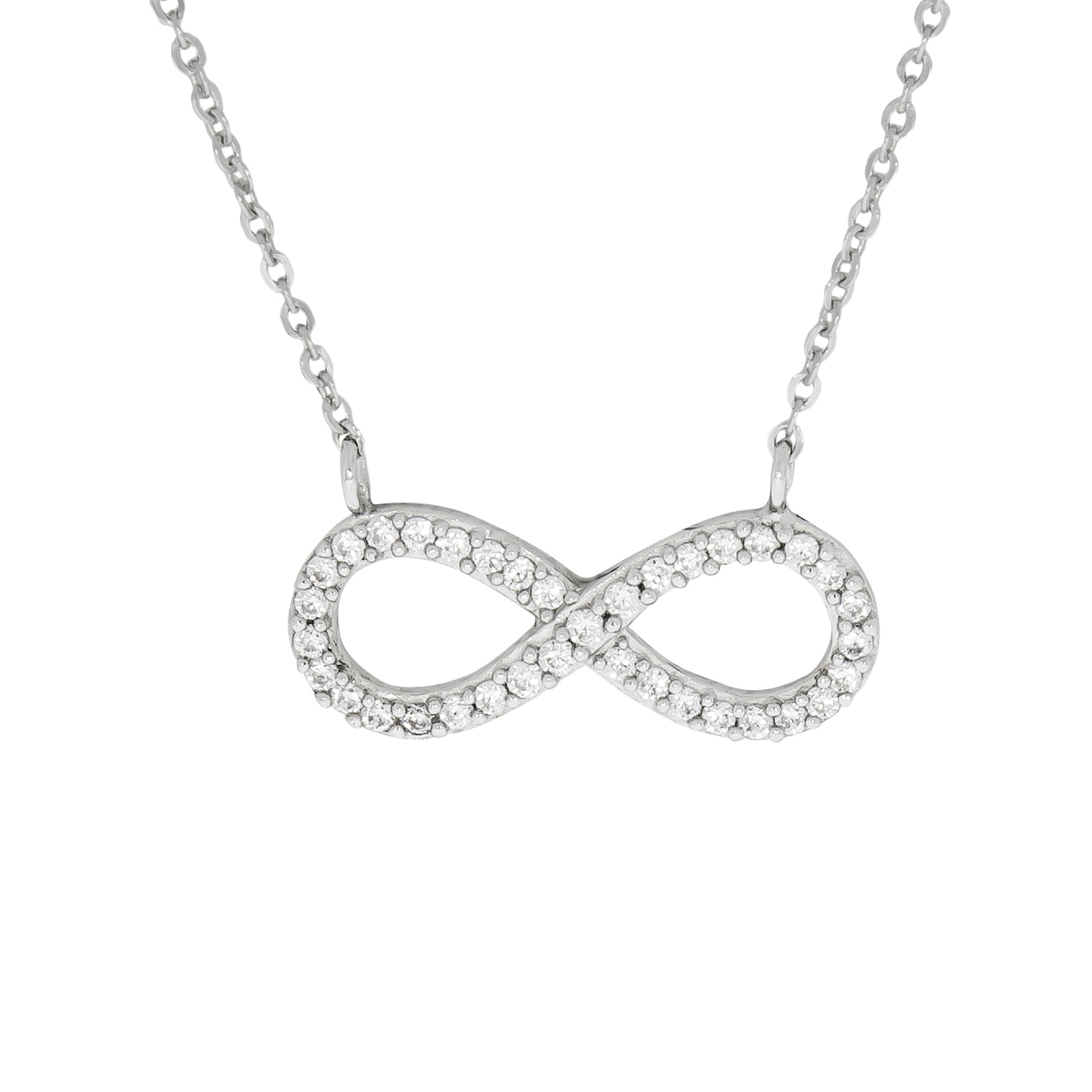 Collier Ankerkette 925/- Sterling Silber rhodiniert 45,0cm Zirkonia