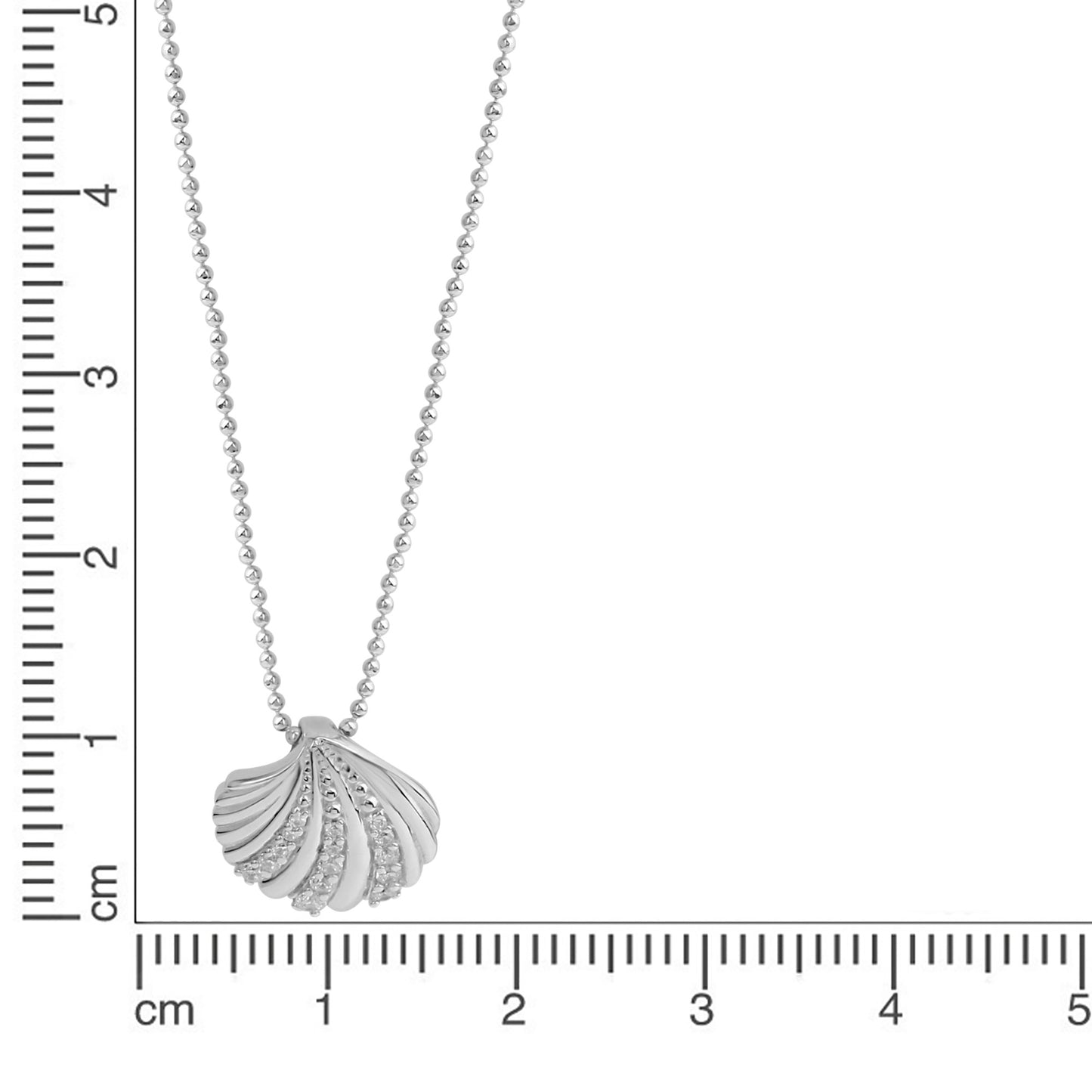 Anhänger mit Kette Kugelkette 925/- Sterling Silber rhodiniert 45,0cm Zirkonia