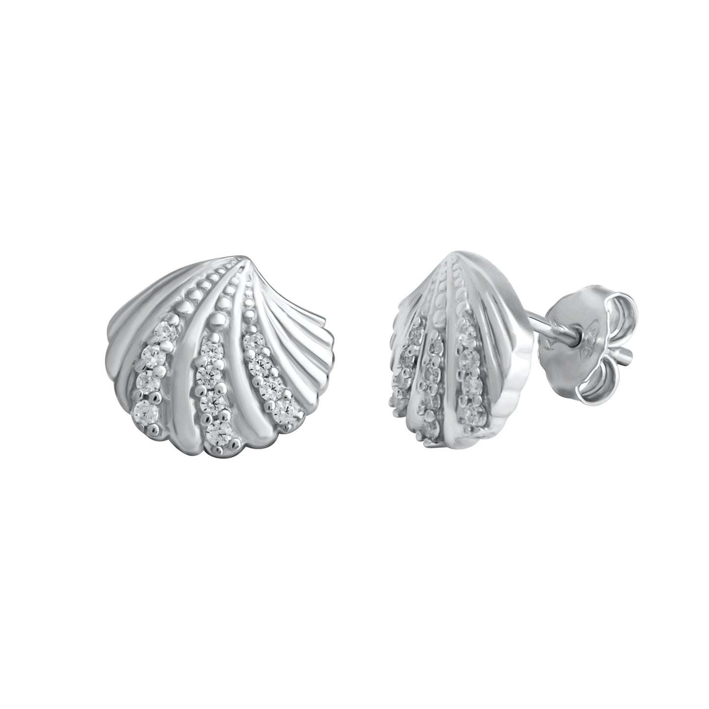 Ohrstecker 925/- Sterling Silber rhodiniert 0,9cm Zirkonia