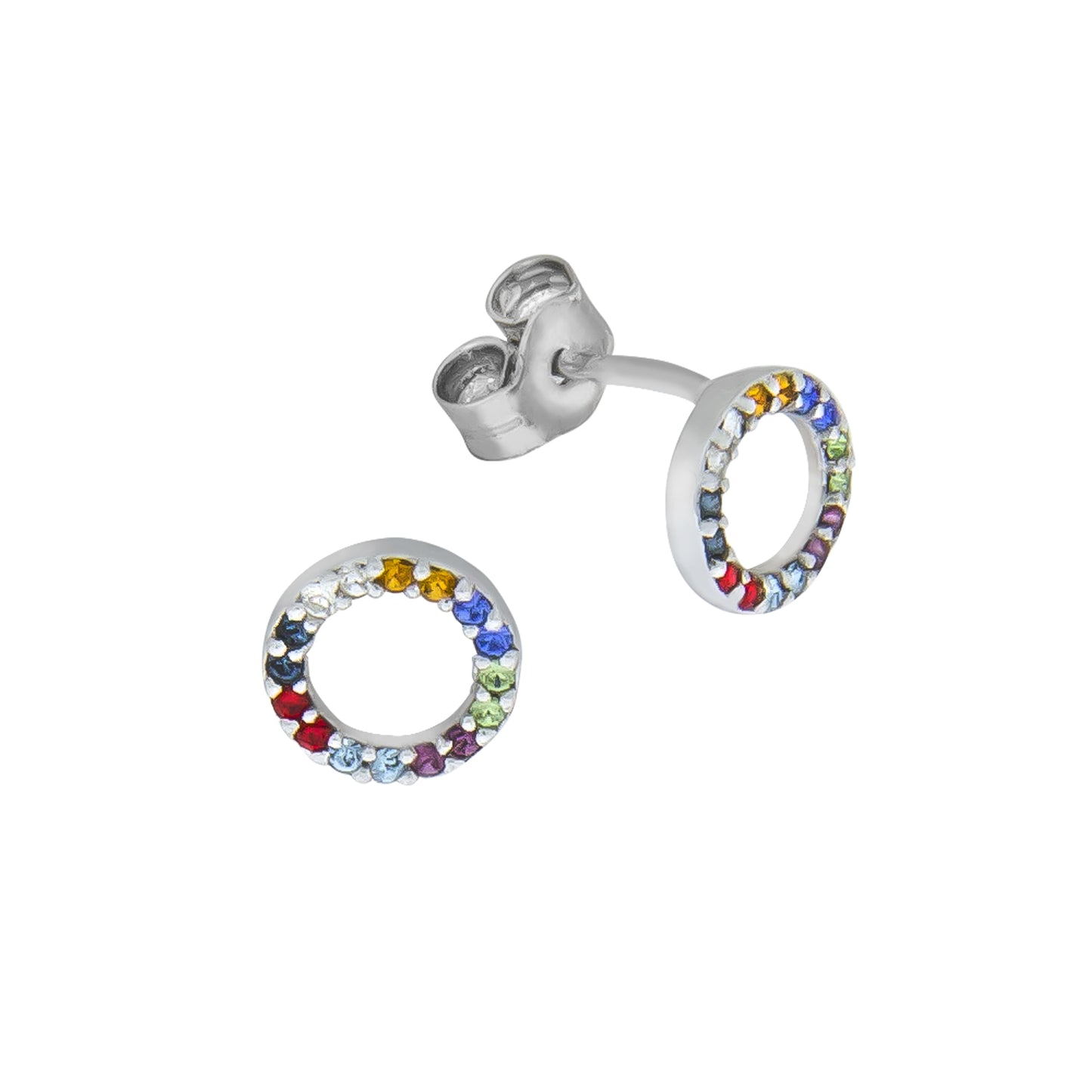 Ohrstecker 925/- Sterling Silber rhodiniert 0,7cm Kristall