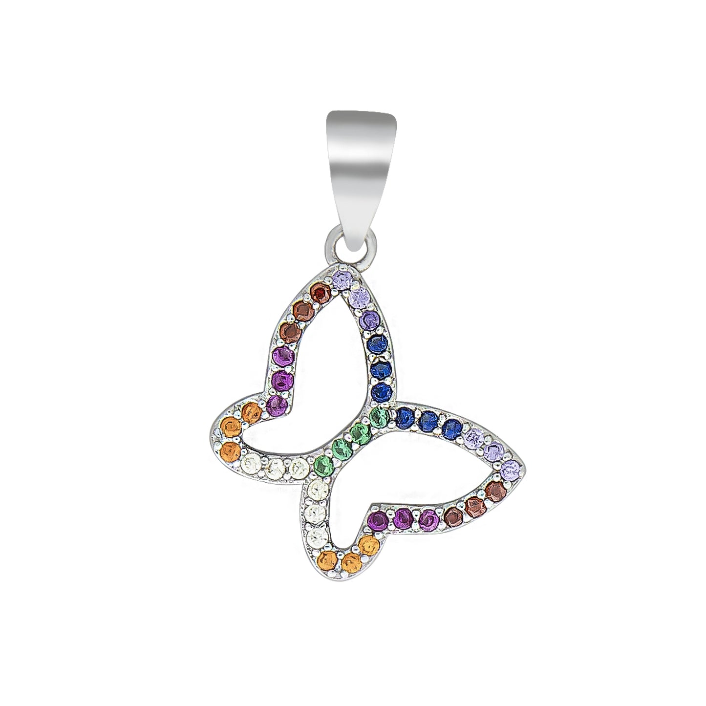 Anhänger Motiv Schmetterling 925/- Sterling Silber rhodiniert 2,1cm Kristall