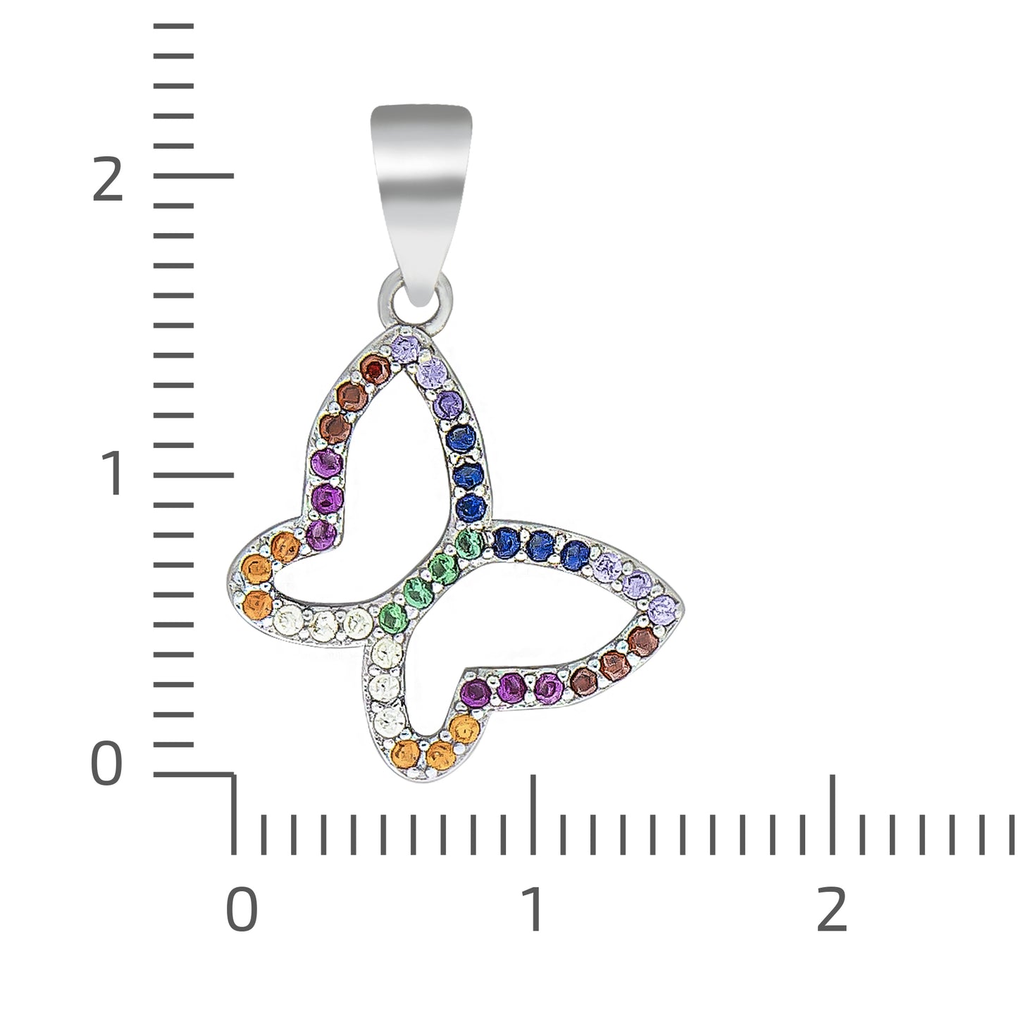 Anhänger Motiv Schmetterling 925/- Sterling Silber rhodiniert 2,1cm Kristall