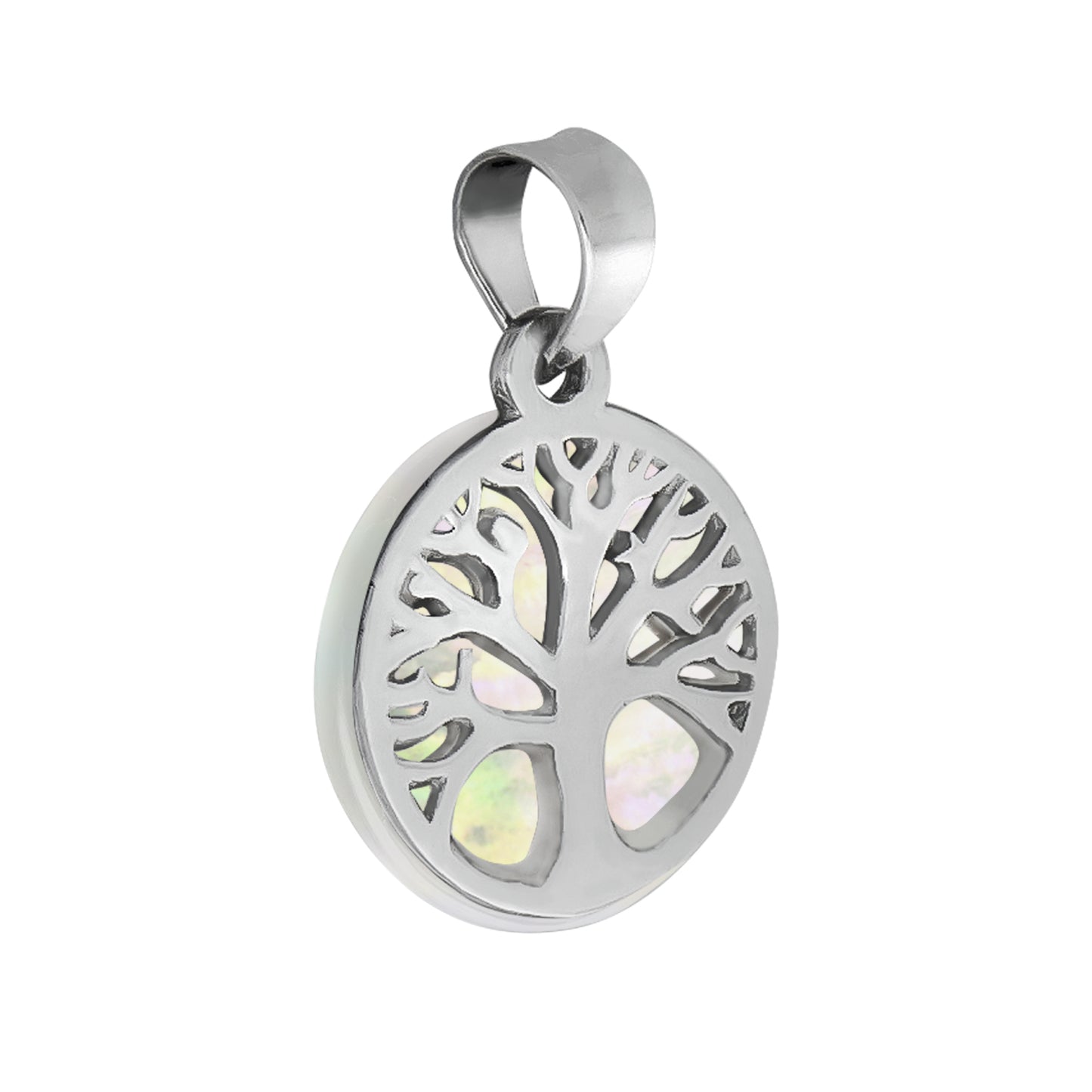Anhänger 925/- Sterling Silber rhodiniert 1,8cm Perlmutt