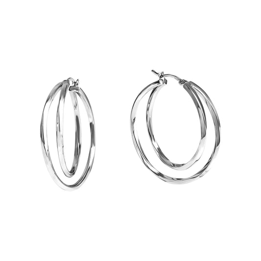 Creolen 925/- Sterling Silber rhodiniert 3,8cm