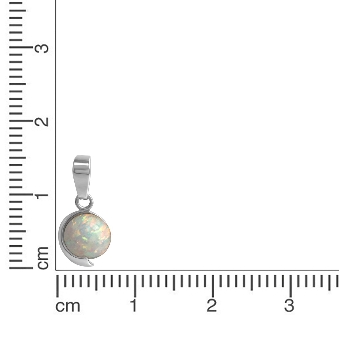 Anhänger 925/- Sterling Silber rhodiniert 1,8cm imit.Opal