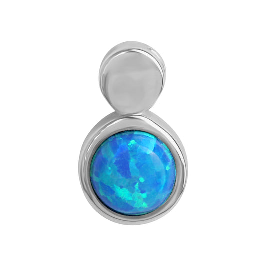 Anhänger 925/- Sterling Silber rhodiniert 1,2cm imit.Opal
