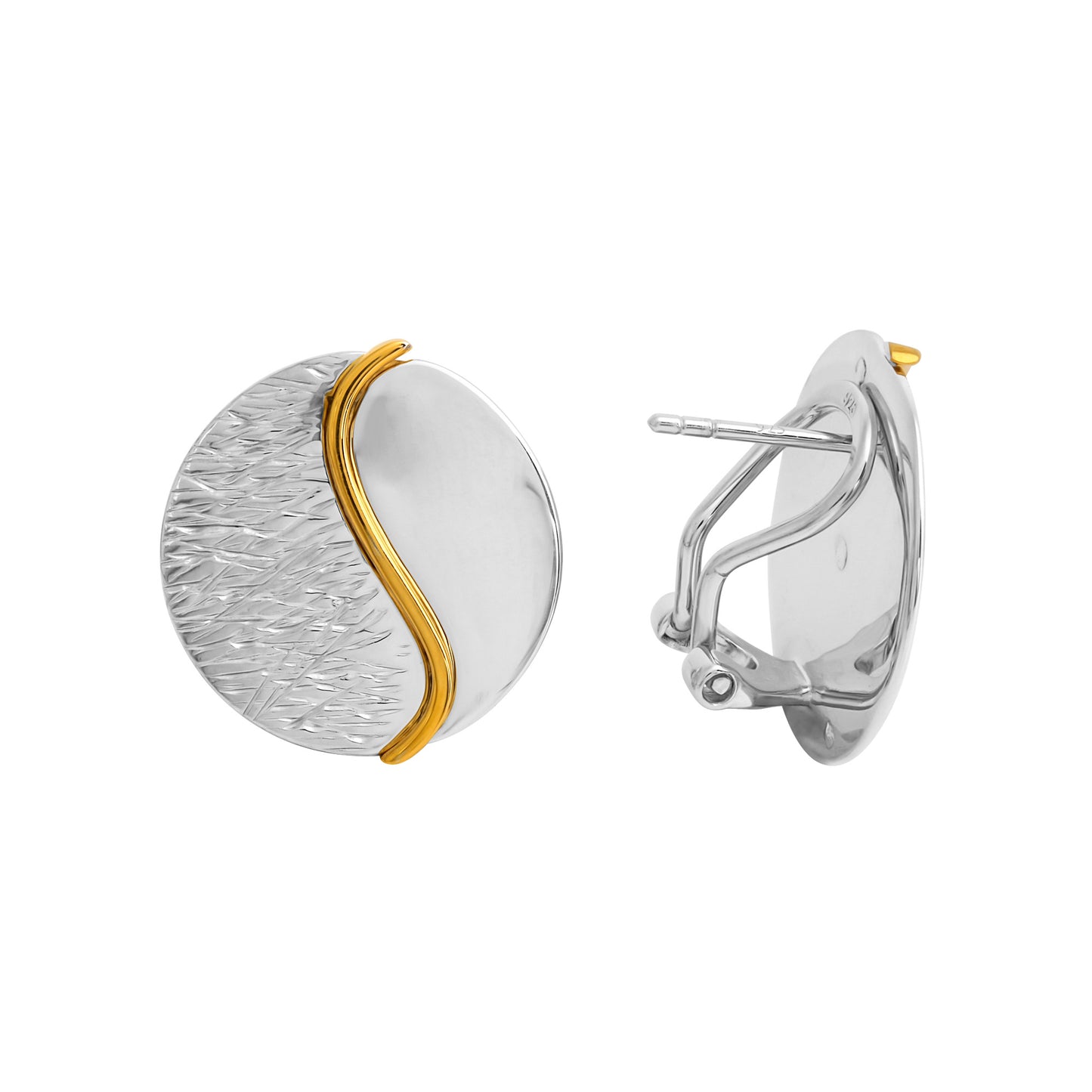 Ohrstecker 925/- Sterling Silber vergoldet (teil) 2,0cm