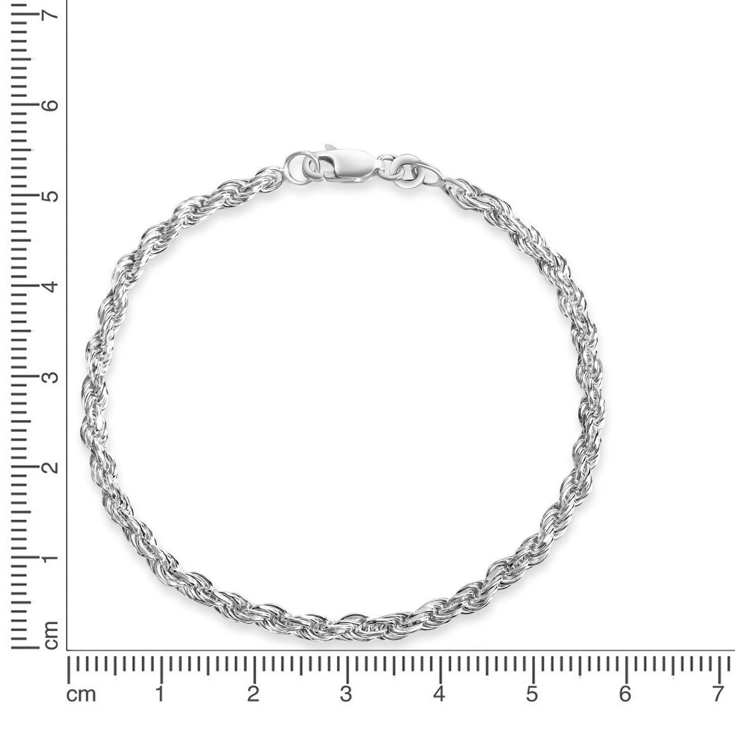 Armband Kordelkette 925/- Sterling Silber 21cm