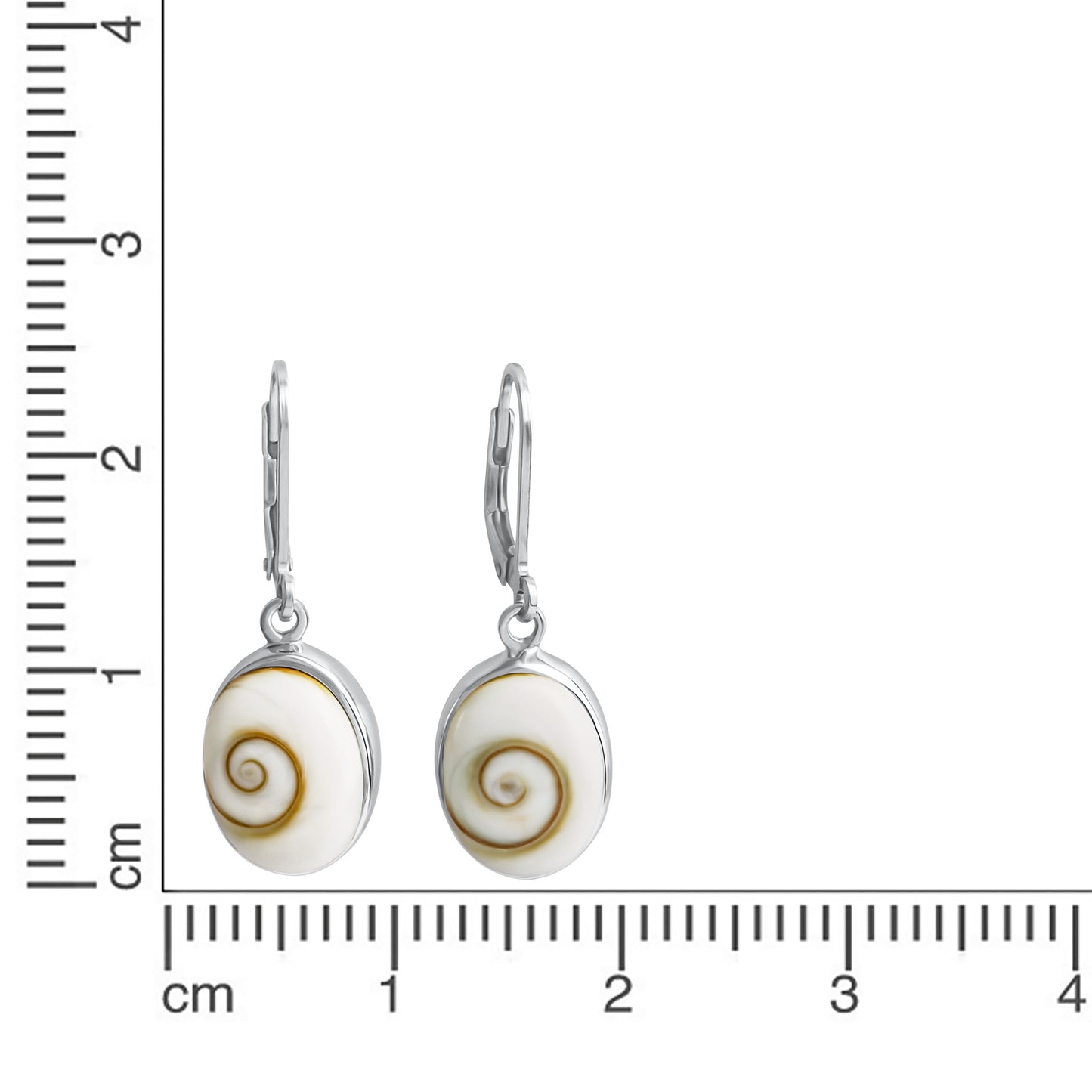 Ohrhänger 925/- Sterling Silber rhodiniert 3,1cm Muschel