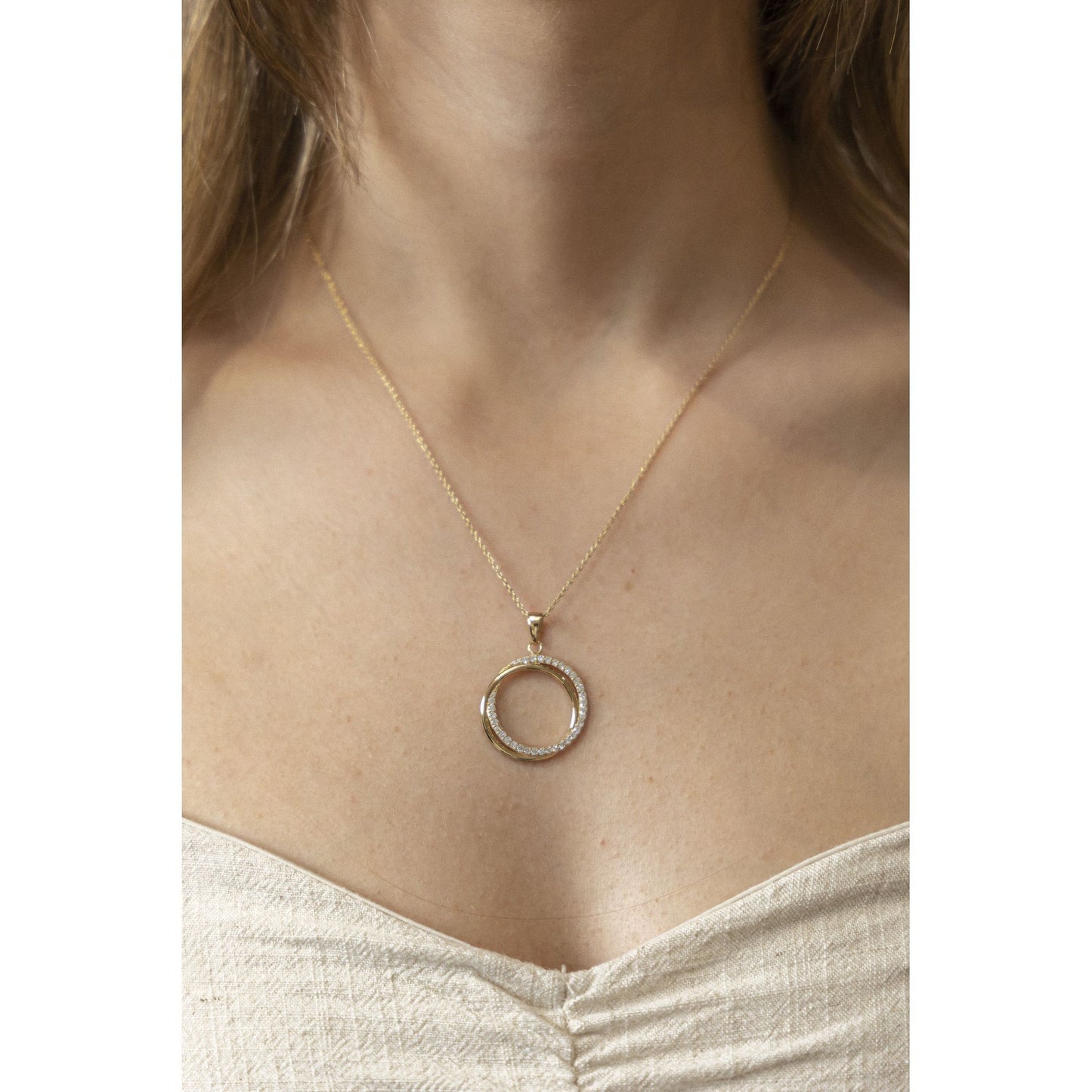 Halskette Ankerkette 925/- Sterling Silber vergoldet (teil) 45,0cm Zirkonia