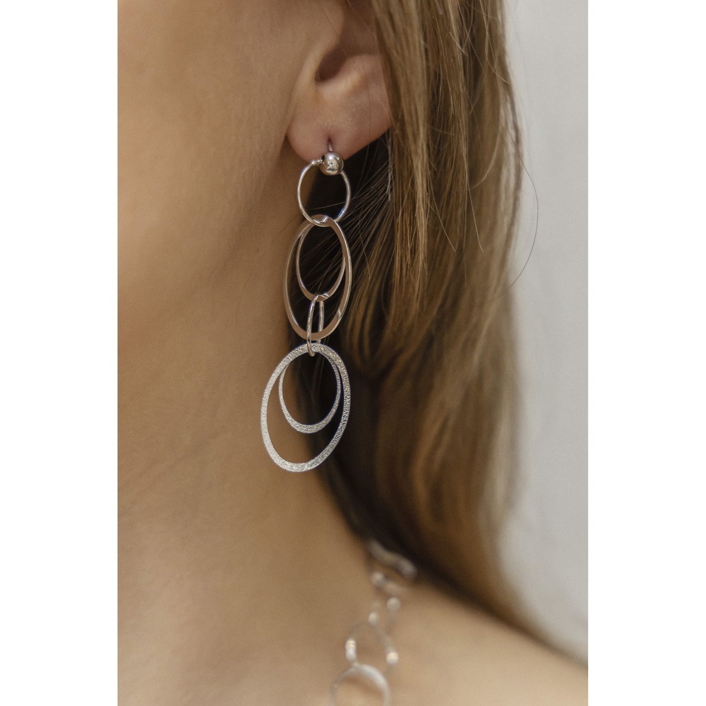 Ohrringe 925/- Sterling Silber rhodiniert 6,0cm ohne