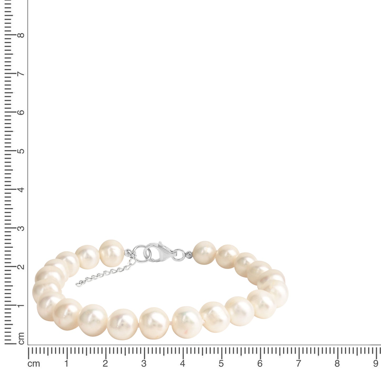 Armband Perlenarmband 925/- Sterling Silber rhodiniert 22,0cm Perle