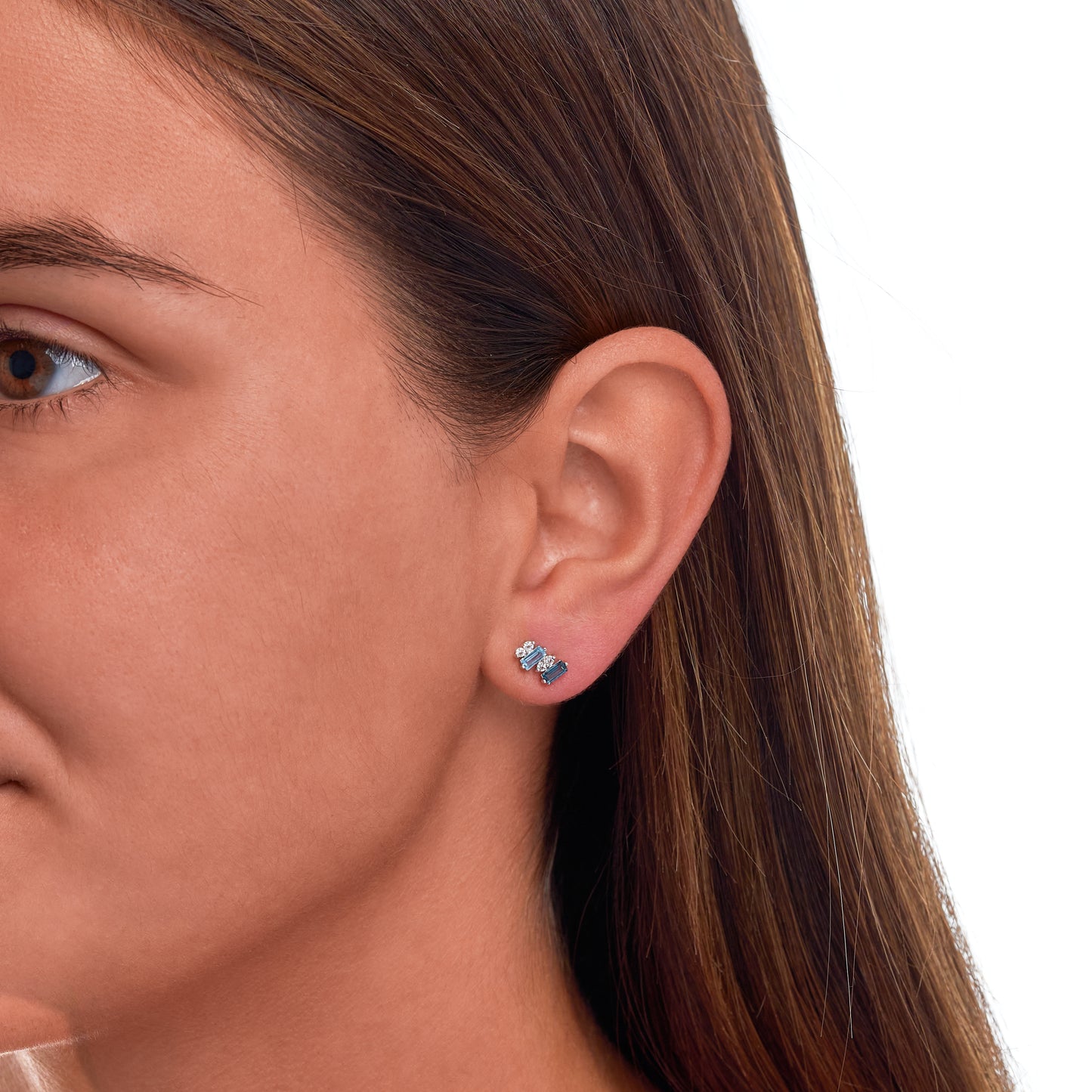 Ohrringe 925/- Sterling Silber rhodiniert 0,8cm Zirkonia