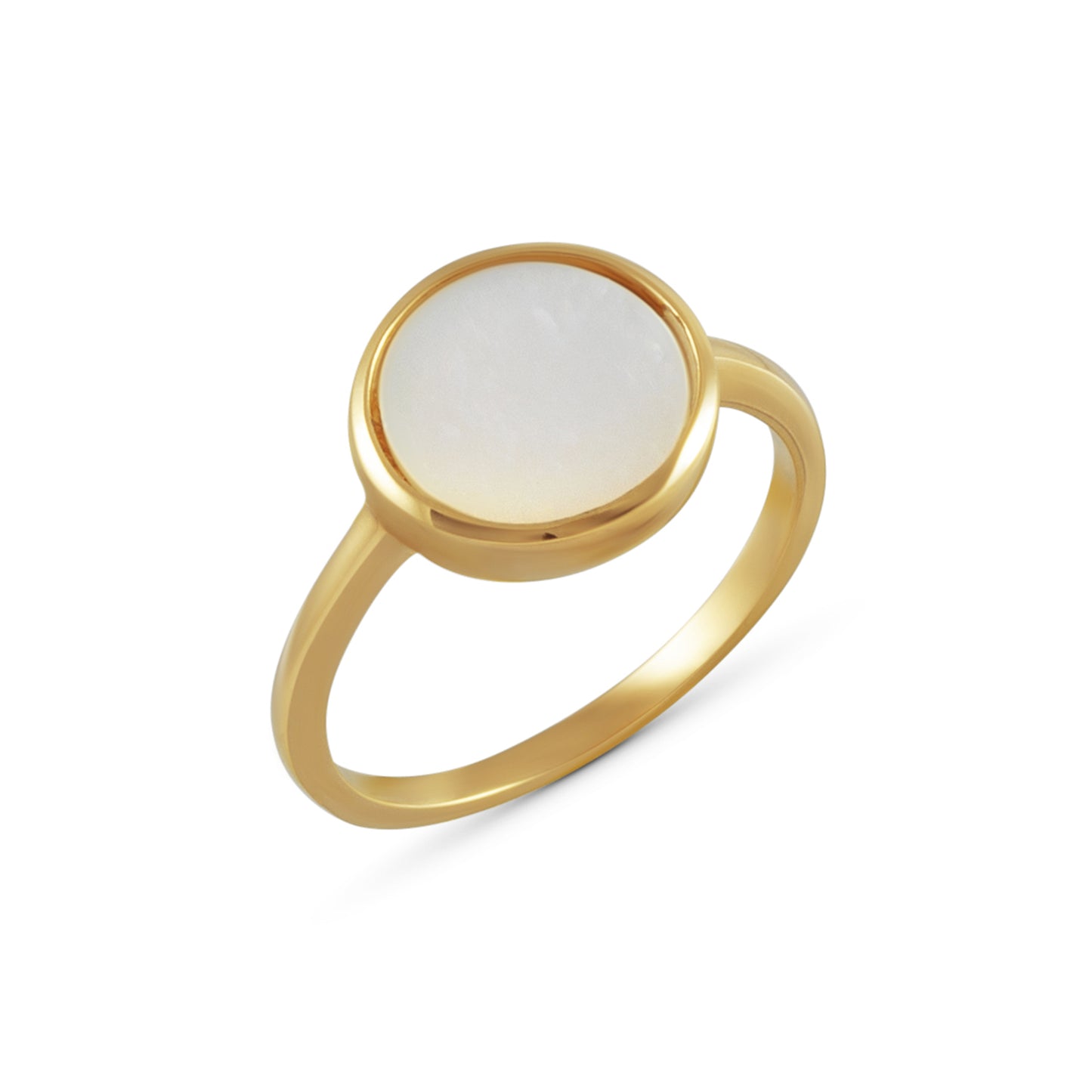 Ring 925/- Sterling Silber vergoldet Perlmutt 1,28ct.