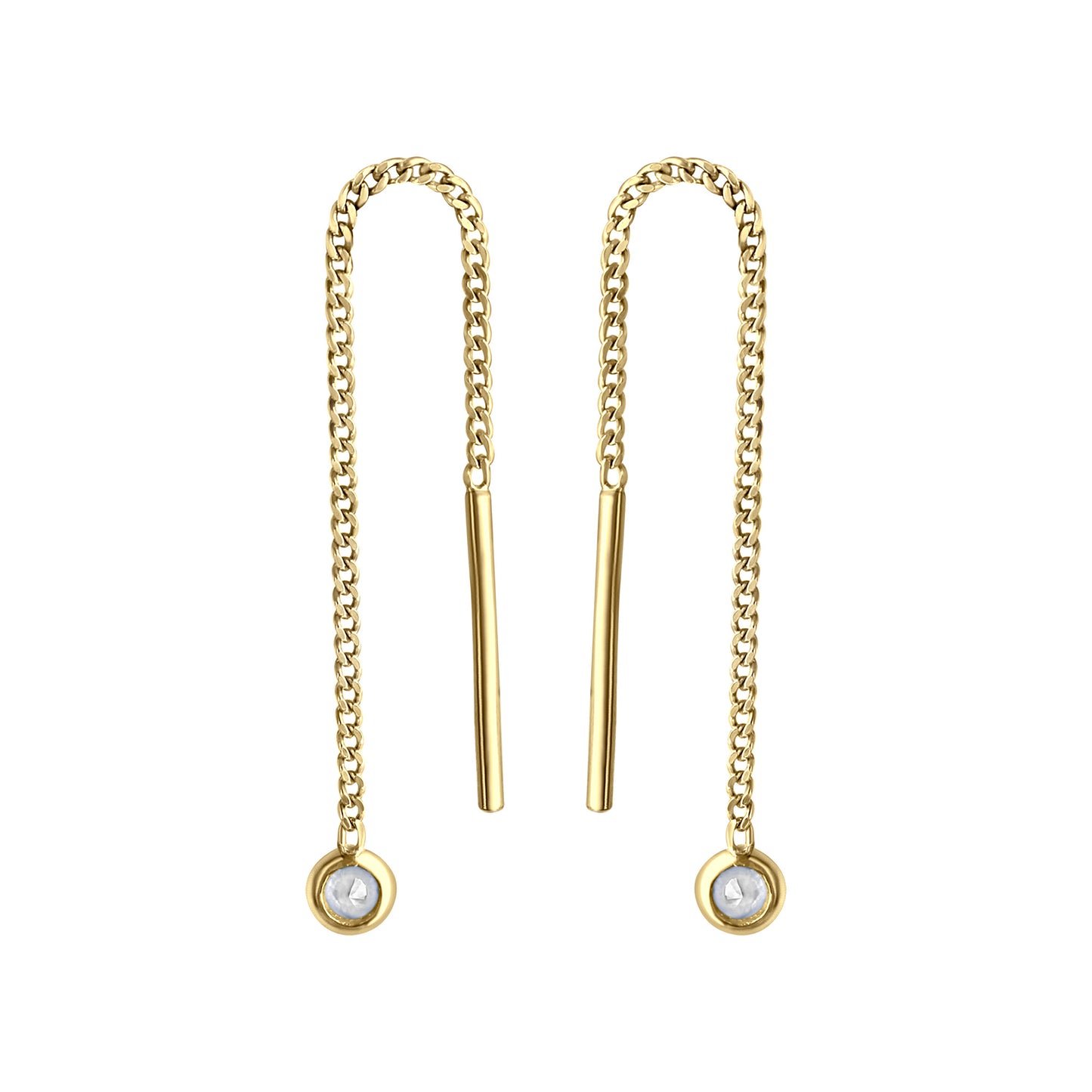 Durchzieh-Ohrringe 333/- Gold 5,5cm Zirkonia