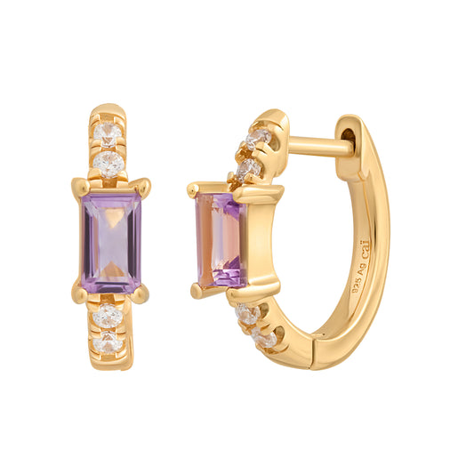 cai Creole 925/- Sterling Silber vergoldet 2,0cm Amethyst