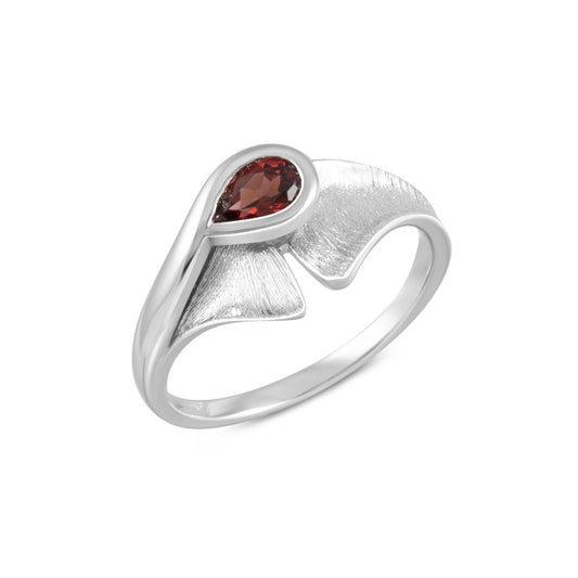 Ring 925/- Sterling Silber rhodiniert Granat