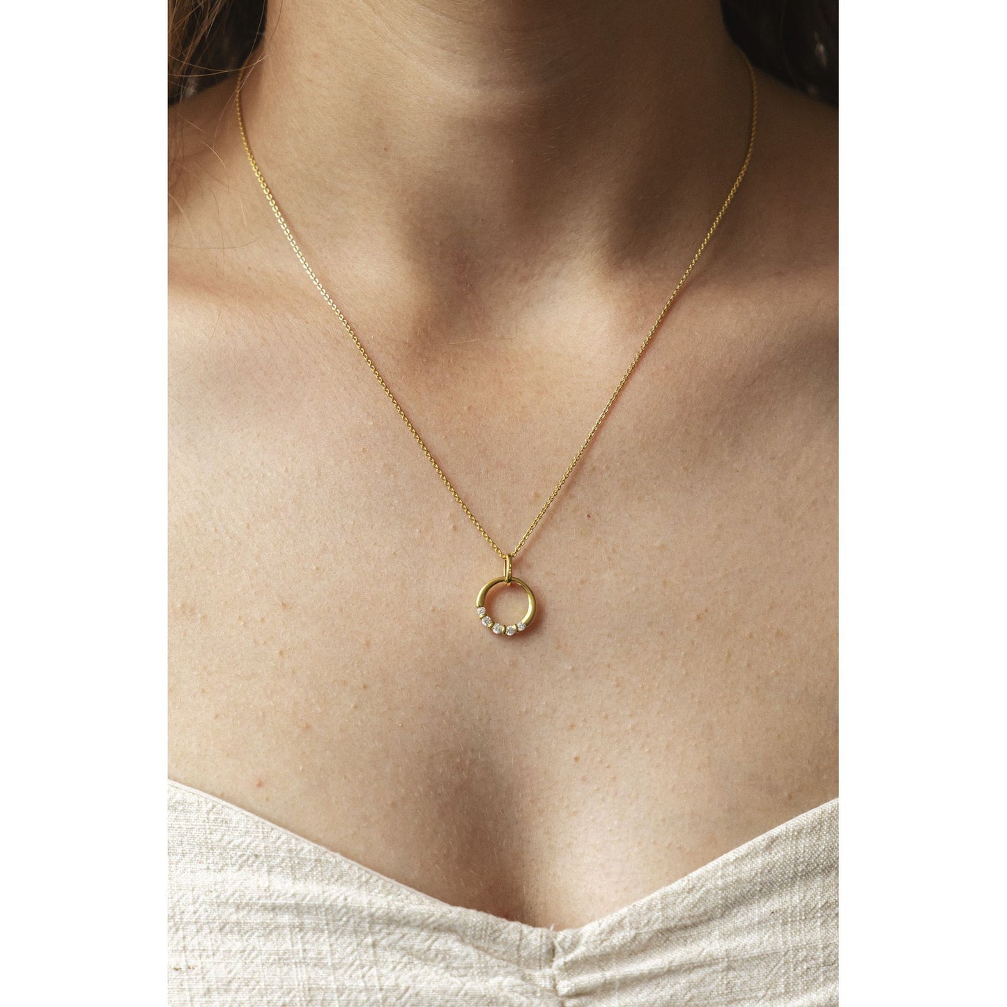 Halskette Ankerkette 375/- Gold 45,0cm Zirkonia