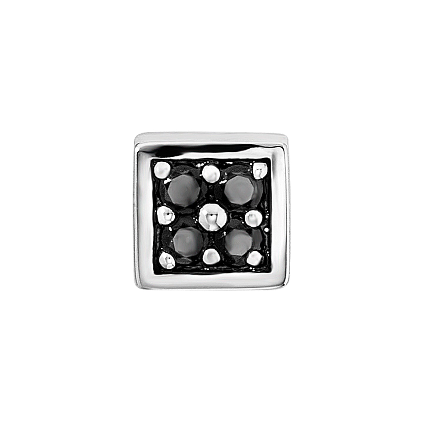 cai Single-Ohrstecker 925/- Sterling Silber rhodiniert 0,6cm Spinell 0,004ct