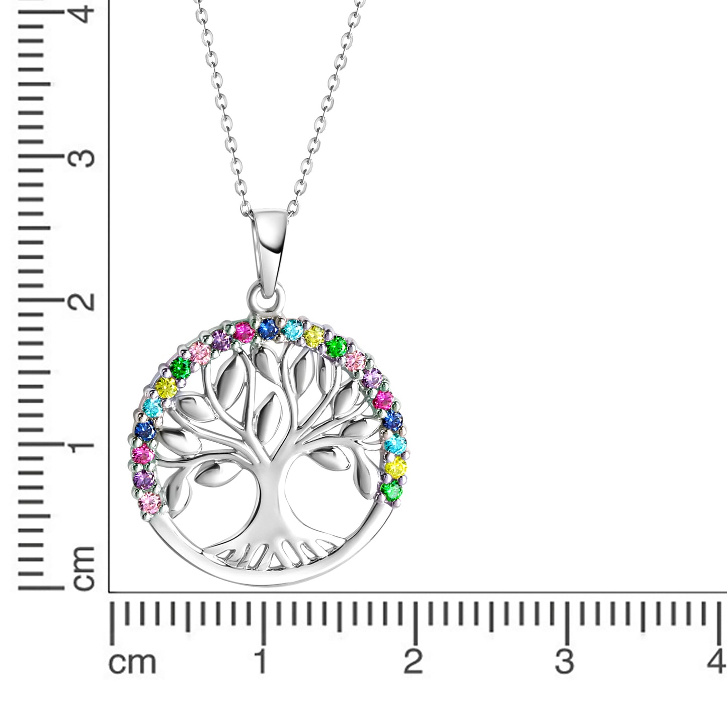 Halskette Ankerkette 925/- Sterling Silber rhodiniert 45,0cm Zirkonia