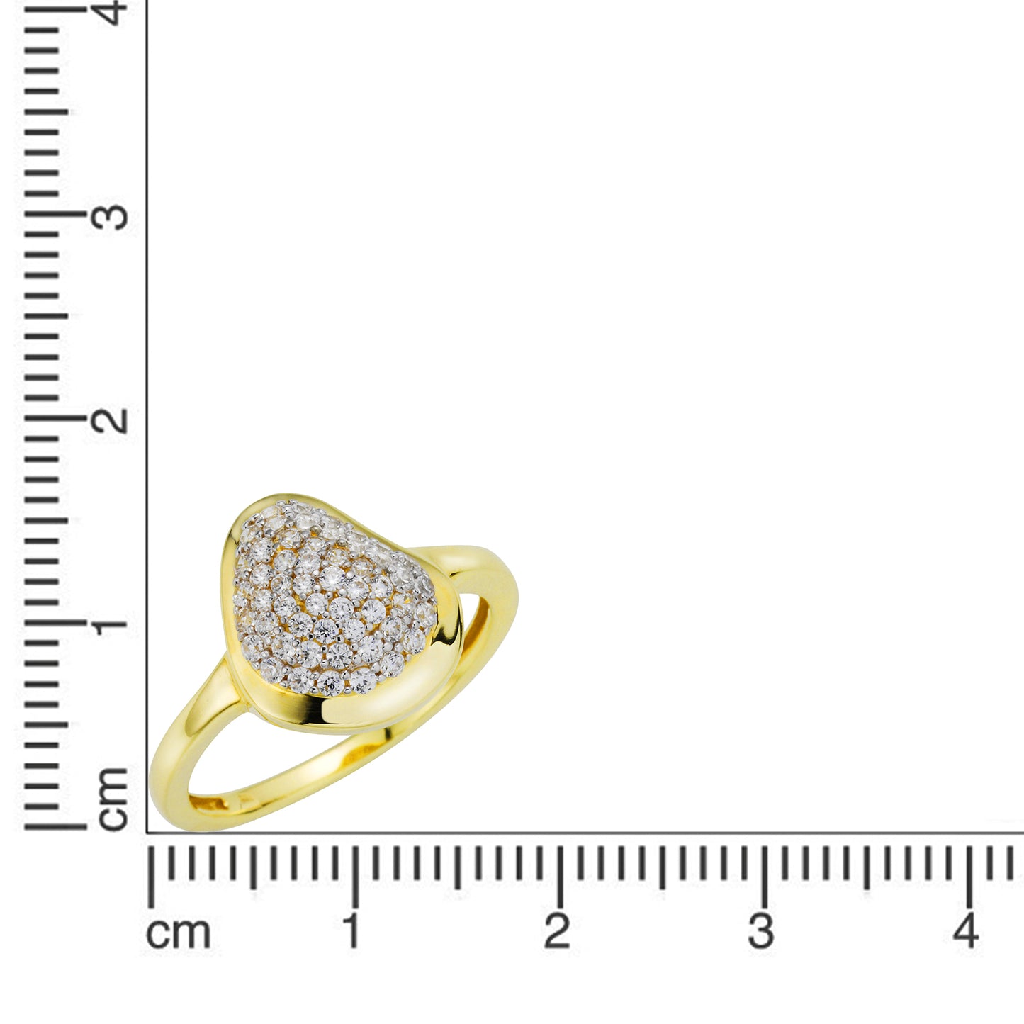 Ring 333/- Gold rhodiniert (teil) Zirkonia