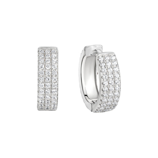 Ohrringe 925/- Sterling Silber rhodiniert 1,6cm Zirkonia