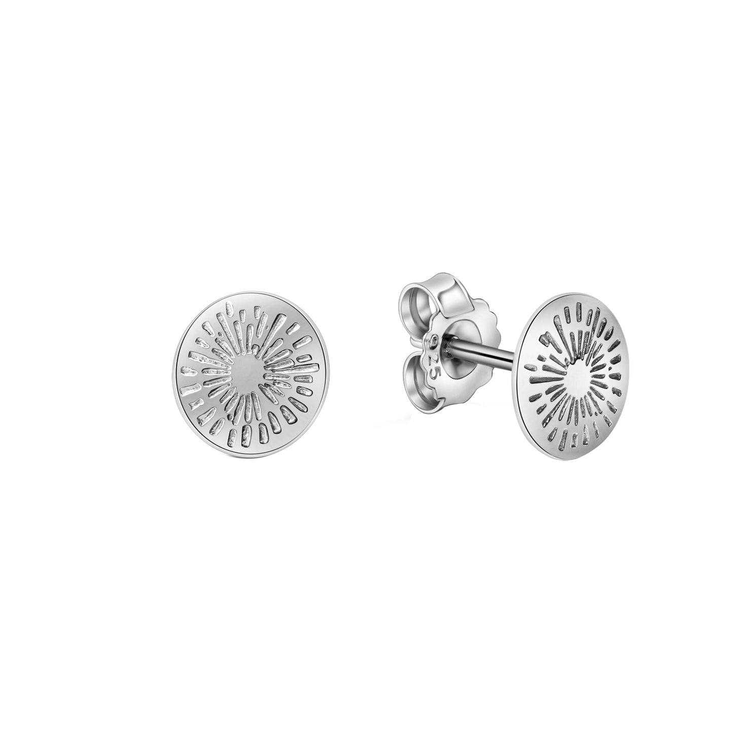 Ohrstecker 925/- Sterling Silber rhodiniert 0,8cm